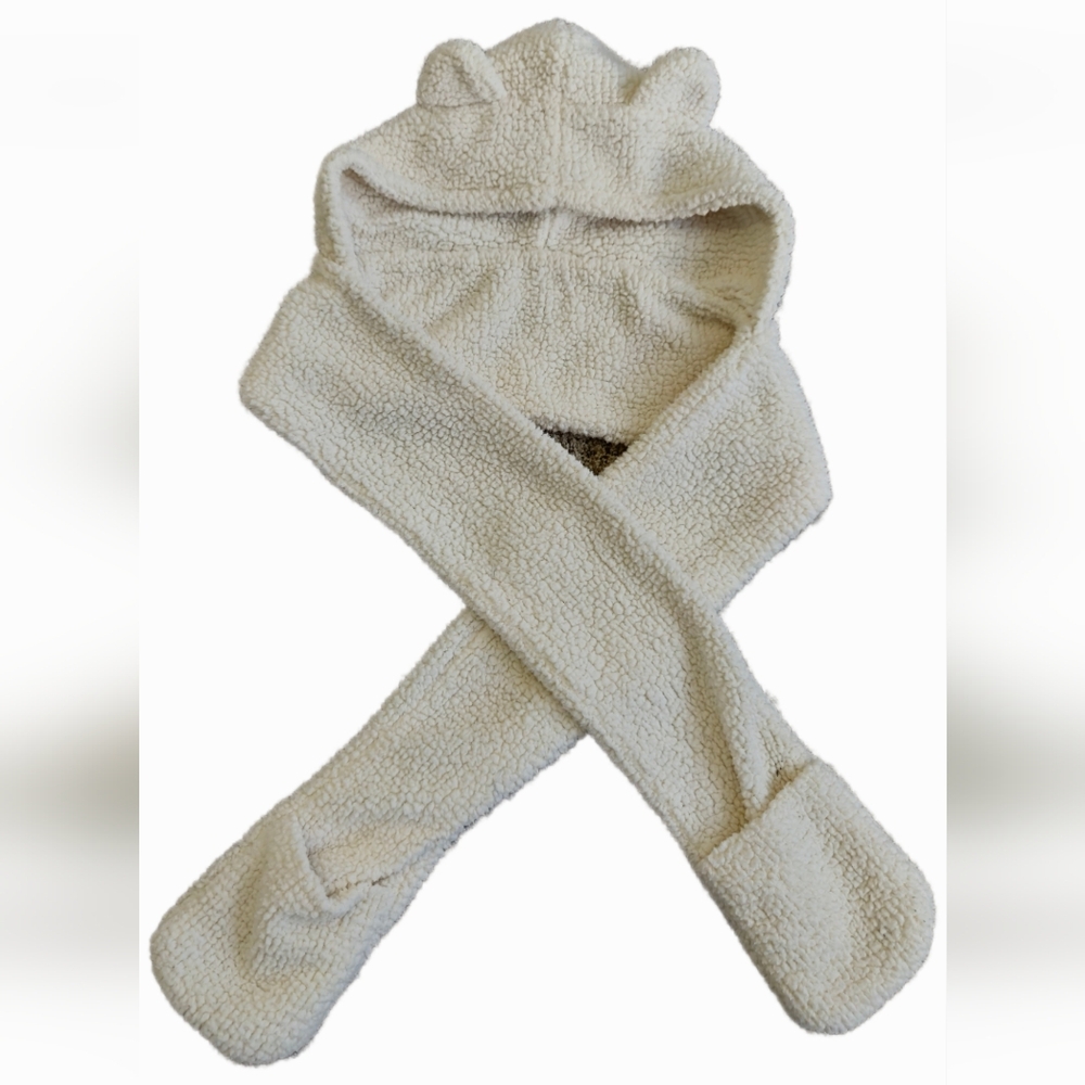 Hooded Scarf With Mittens & Ears
